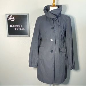 Ann Taylor Loft Gray Raincoat Trench Coat Sm